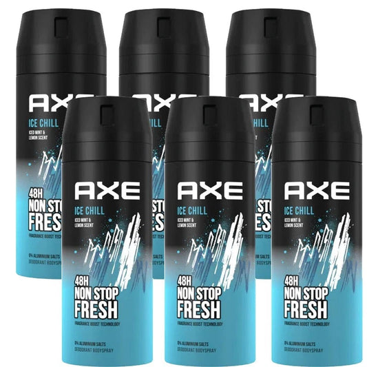 AXE Ice Chill Deodorant Body Spray 150 ml – 6 Pack | Long-Lasting Freshness
